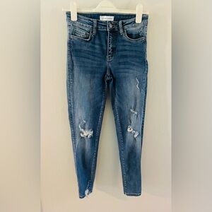 Flying Monkey Ripped Stretch Skinny Blue Jeans